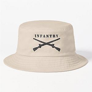 Army - Infantry Br - Crossed Rifles Blk w Txt Bucket Hat