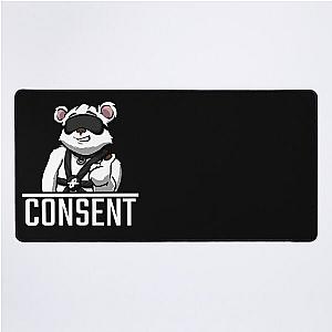 Consent Bear! (White Txt) Desk Mat